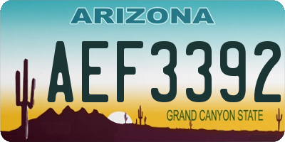 AZ license plate AEF3392