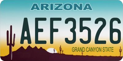 AZ license plate AEF3526