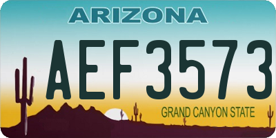 AZ license plate AEF3573