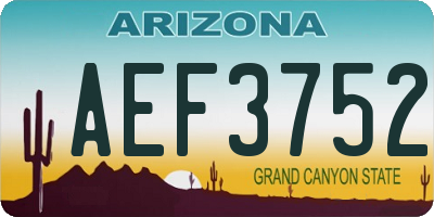 AZ license plate AEF3752