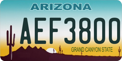 AZ license plate AEF3800