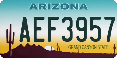 AZ license plate AEF3957