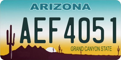 AZ license plate AEF4051