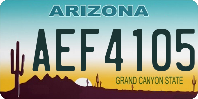 AZ license plate AEF4105
