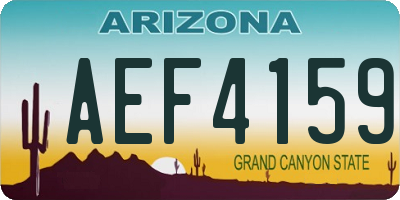 AZ license plate AEF4159