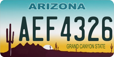 AZ license plate AEF4326