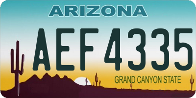 AZ license plate AEF4335