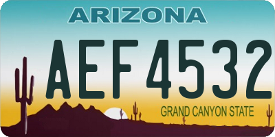 AZ license plate AEF4532