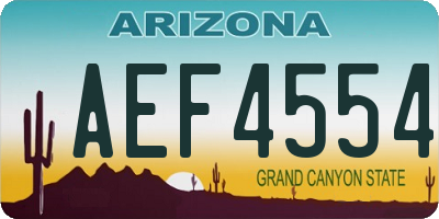 AZ license plate AEF4554