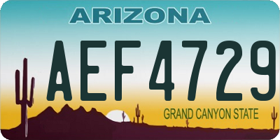AZ license plate AEF4729