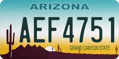 AZ license plate AEF4751