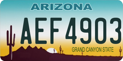 AZ license plate AEF4903