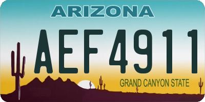 AZ license plate AEF4911