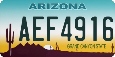 AZ license plate AEF4916