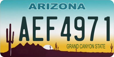 AZ license plate AEF4971