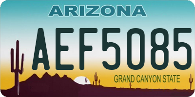 AZ license plate AEF5085