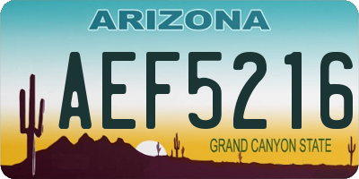 AZ license plate AEF5216