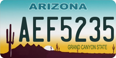 AZ license plate AEF5235
