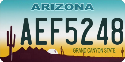 AZ license plate AEF5248