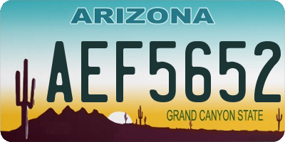 AZ license plate AEF5652