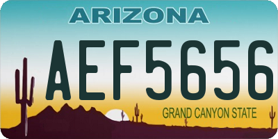 AZ license plate AEF5656