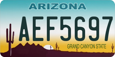 AZ license plate AEF5697