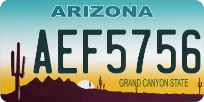 AZ license plate AEF5756