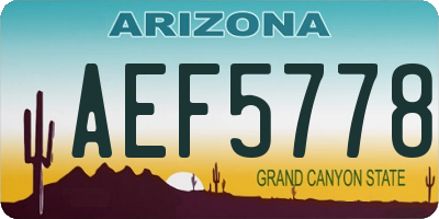 AZ license plate AEF5778