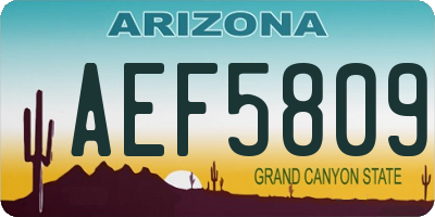 AZ license plate AEF5809