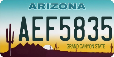 AZ license plate AEF5835
