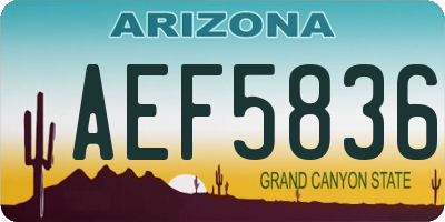 AZ license plate AEF5836