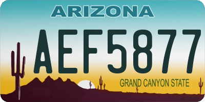AZ license plate AEF5877