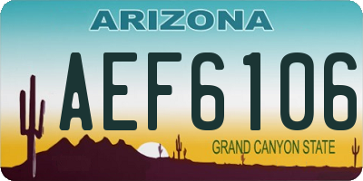 AZ license plate AEF6106
