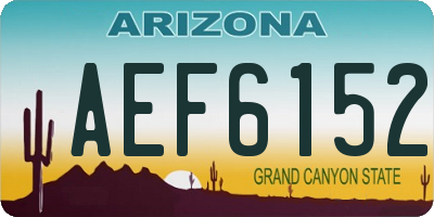 AZ license plate AEF6152