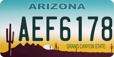AZ license plate AEF6178