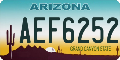 AZ license plate AEF6252
