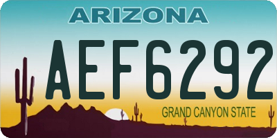 AZ license plate AEF6292