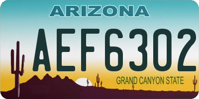AZ license plate AEF6302