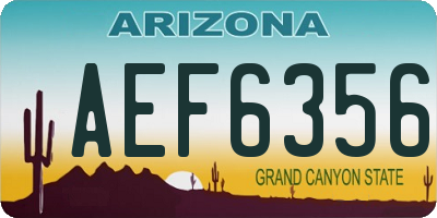 AZ license plate AEF6356