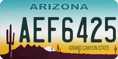 AZ license plate AEF6425