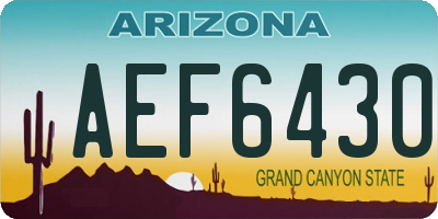AZ license plate AEF6430