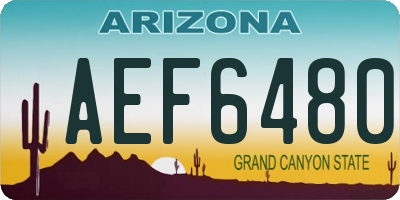 AZ license plate AEF6480