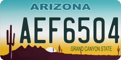 AZ license plate AEF6504