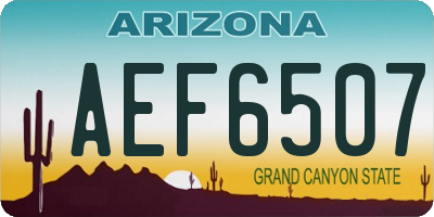 AZ license plate AEF6507