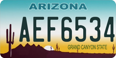 AZ license plate AEF6534