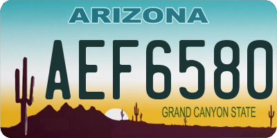 AZ license plate AEF6580