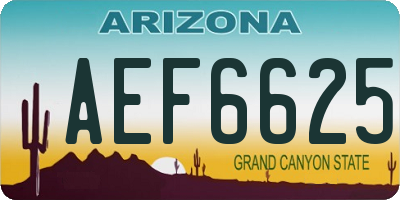 AZ license plate AEF6625