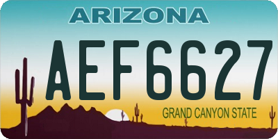 AZ license plate AEF6627