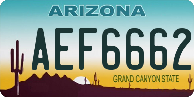 AZ license plate AEF6662