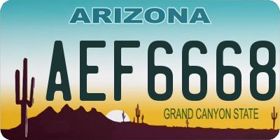 AZ license plate AEF6668